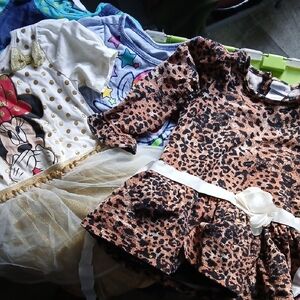 Leopard Print Baby Dress with Ribbon